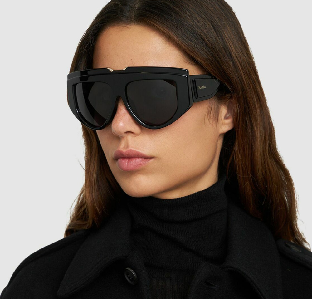 NEW Max Mara MM0083 Oversized Sunglasses in Black